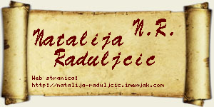 Natalija Raduljčić vizit kartica